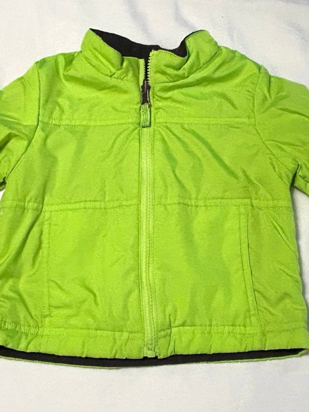 2T 2 Years Lime Green Cat & Jack Coat with Fleece Lining - Excellent Condition